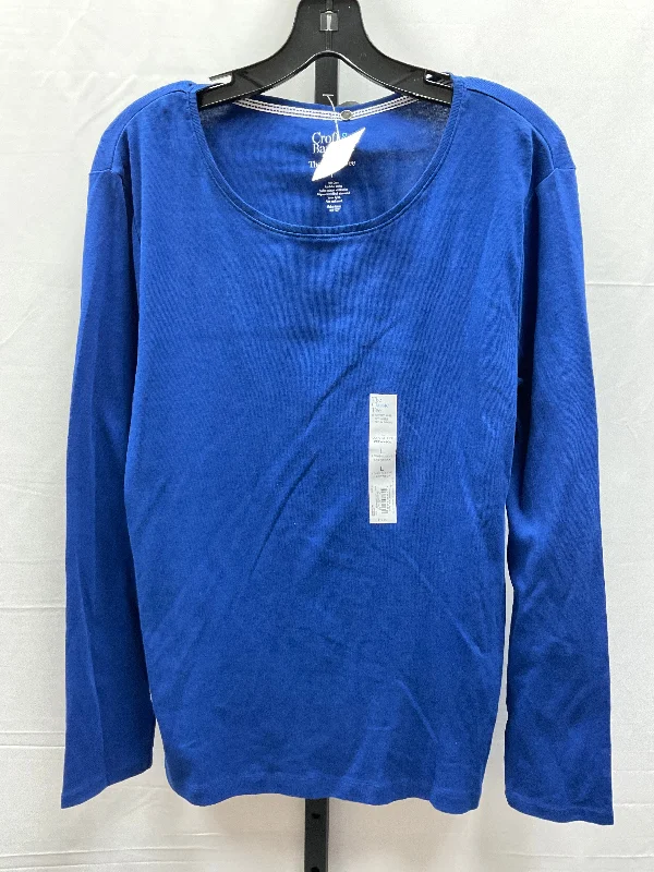 Blue Top Long Sleeve Basic Croft And Barrow, Size L