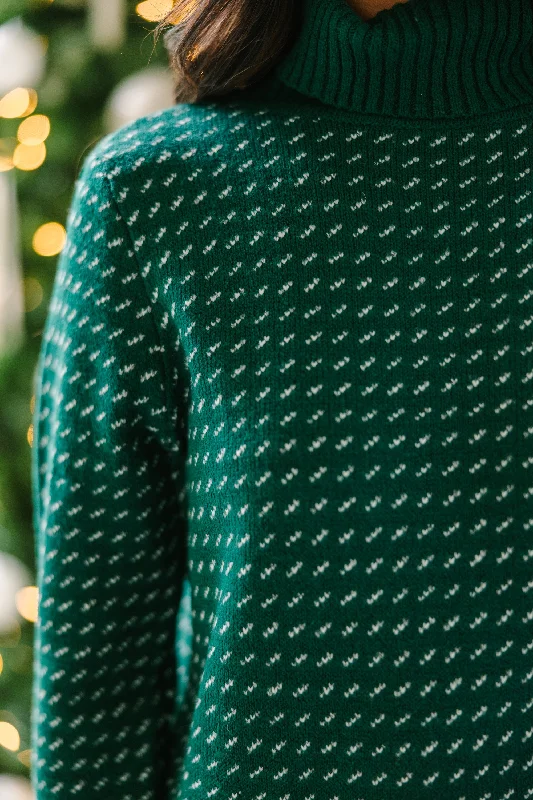 Everything You Need Forest Green Turtleneck Sweater