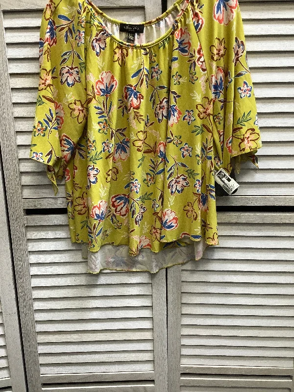 Floral Print Top 3/4 Sleeve Basic Melissa Paige, Size L