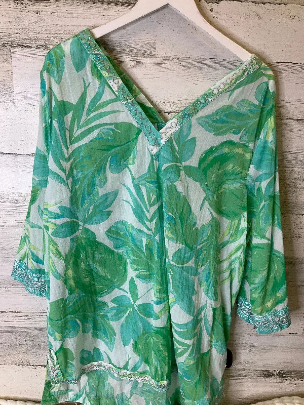 Green Top 3/4 Sleeve Christian Siriano, Size Xl