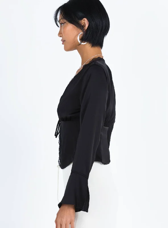 Hunton Long Sleeve Top Black