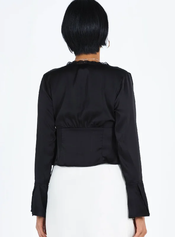 Hunton Long Sleeve Top Black