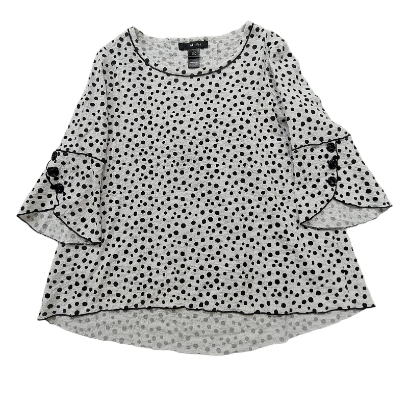 Polkadot Top 3/4 Sleeve Ali Miles, Size Petite   Small