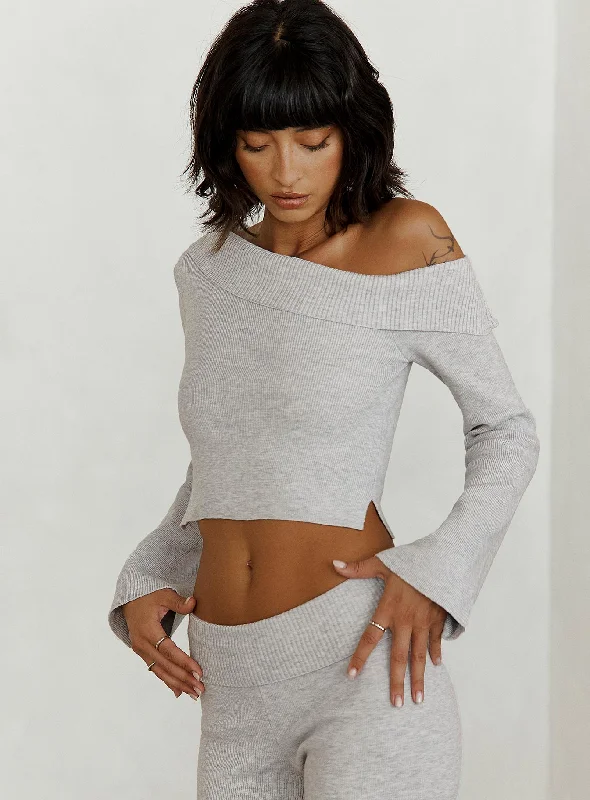 Sina Off The Shoulder Top Grey