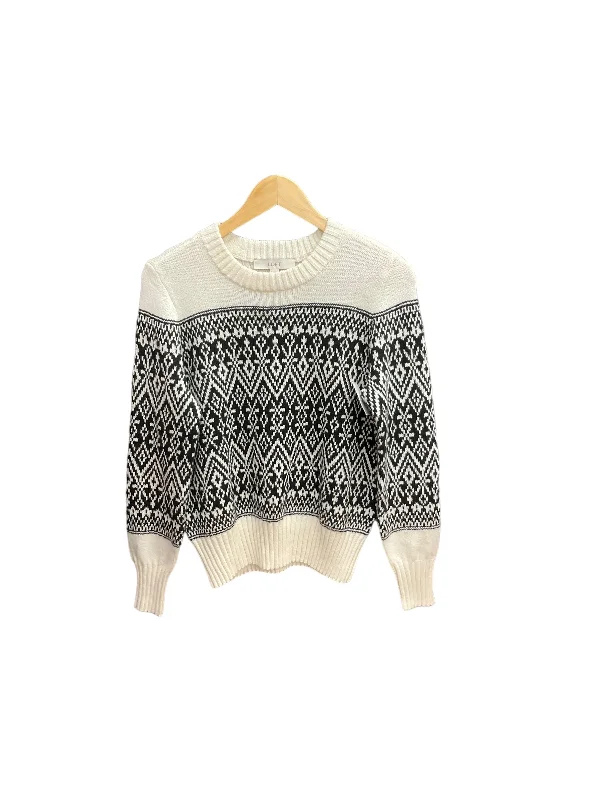 Sweater By Loft In Black & Cream, Size: M