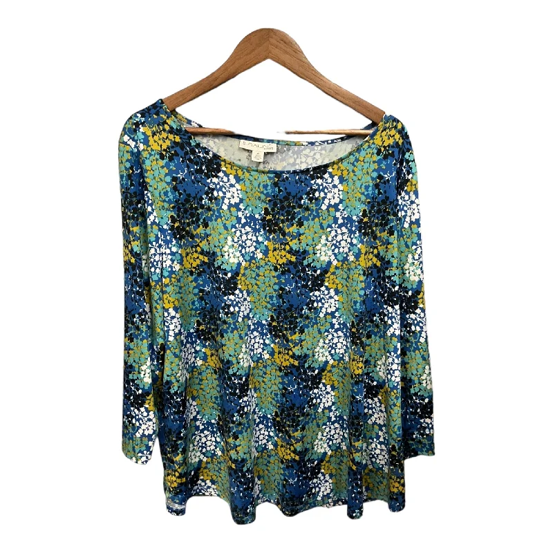 Top 3/4 Sleeve By Emaline In Multi-colored, Size: 2x