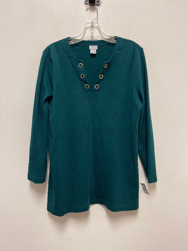 Top Long Sleeve By Chicos In Green, Size: L