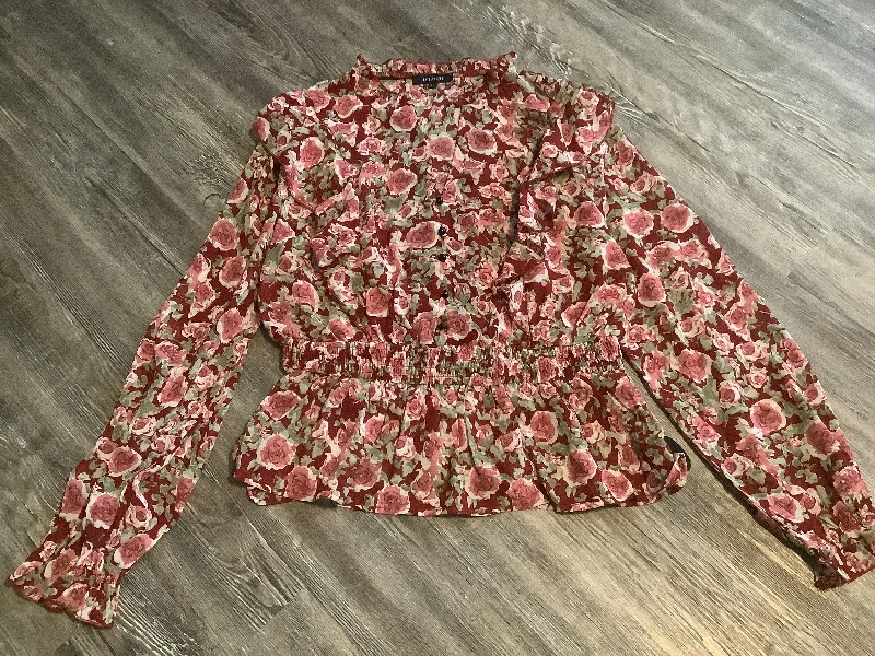 Top Long Sleeve By Clothes Mentor In Floral Print, Size: L