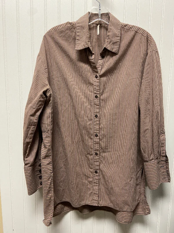 Top Long Sleeve By Free People In Striped Pattern, Size: Xs