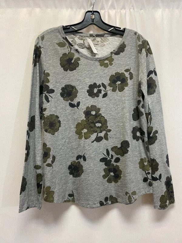 Top Long Sleeve By Sonoma In Grey, Size: L