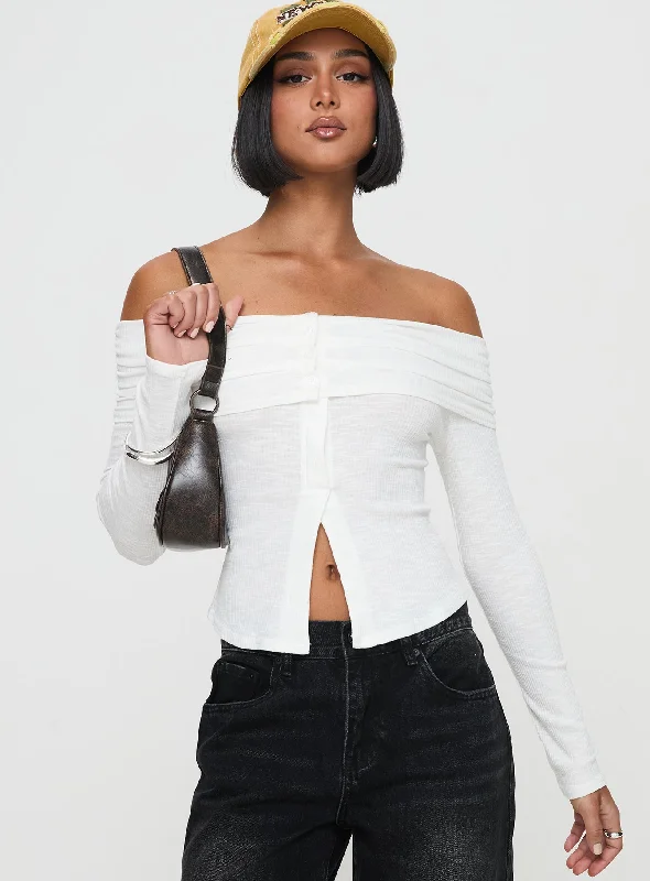 Victorea Long Sleeve Top White