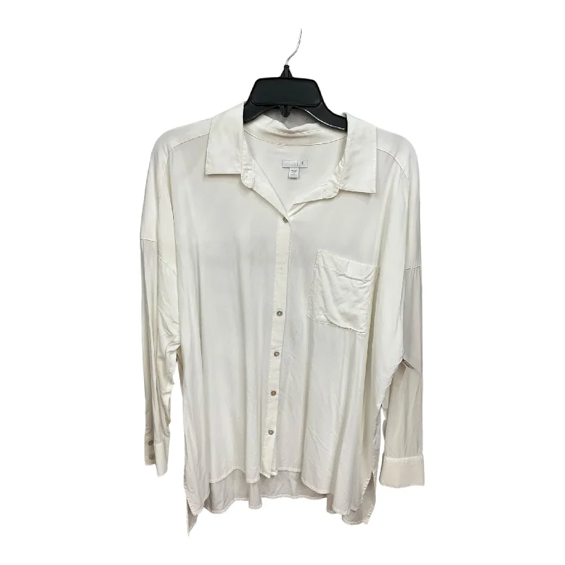 White Blouse Long Sleeve J. Jill, Size 1x