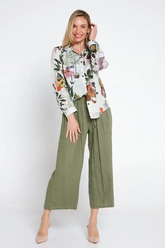 Aiko Linen Pants - Khaki