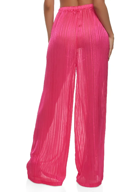 Lurex Shadow Stripe Palazzo Pants