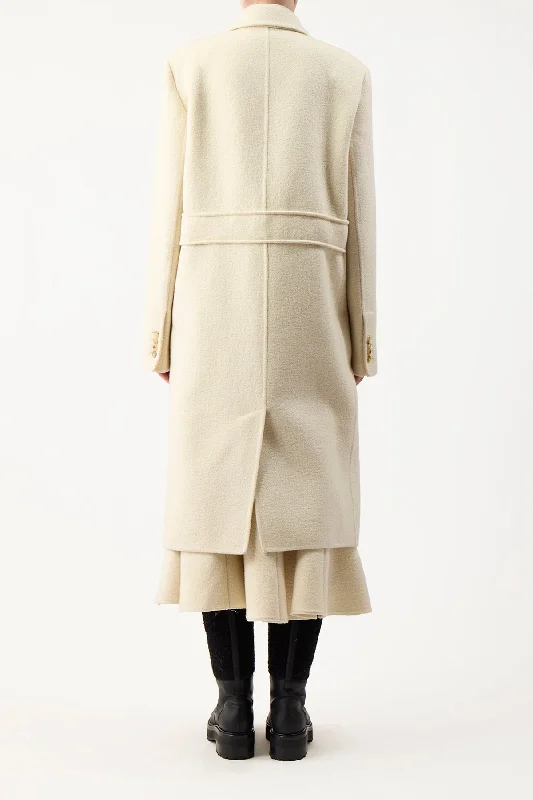 Reed Coat in Ivory Double-Face Recycled Cashmere Felt