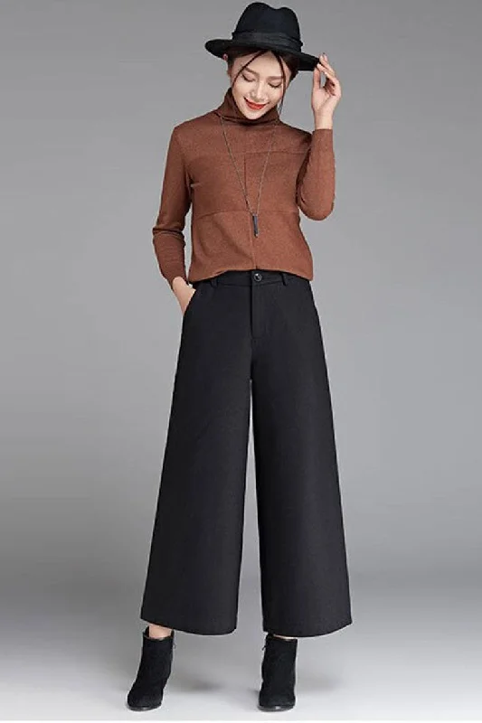 wide leg wool pants for women 3050