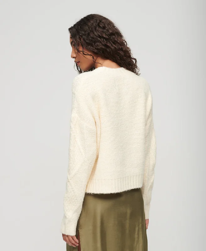 Chunky Cable Knit Jumper | Coconut Milk White