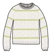 Comfort Stripe Organic Knitted Jumper - Lime Stripe