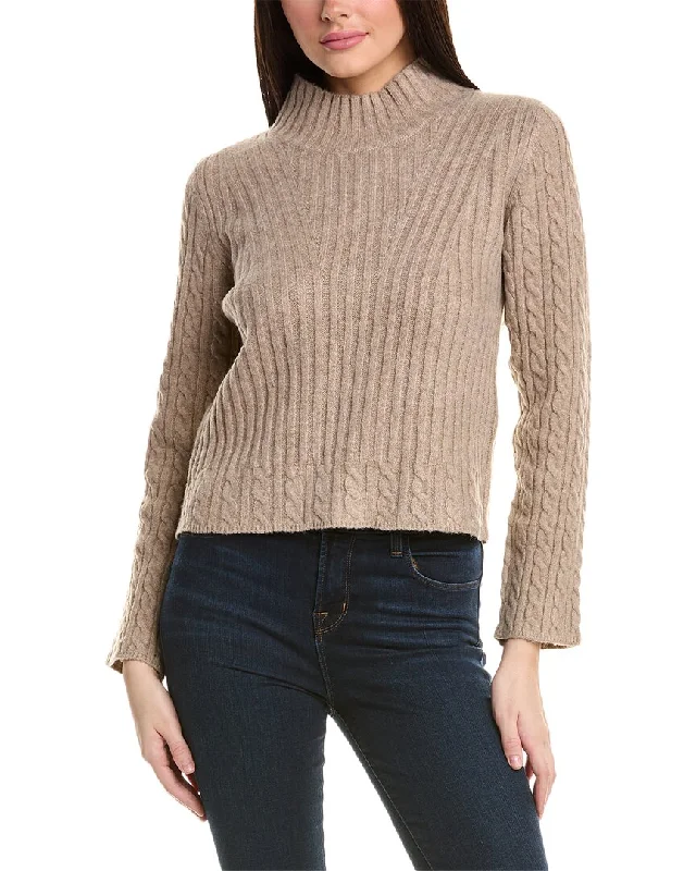 Rain + Rose Cable Wool-Blend Sweater