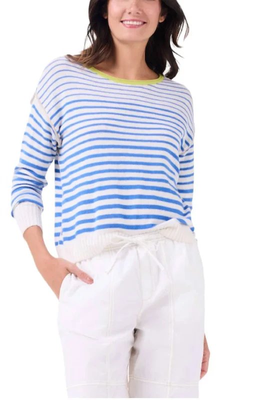 Striped Up Supersoft Sweater In Blue Multi