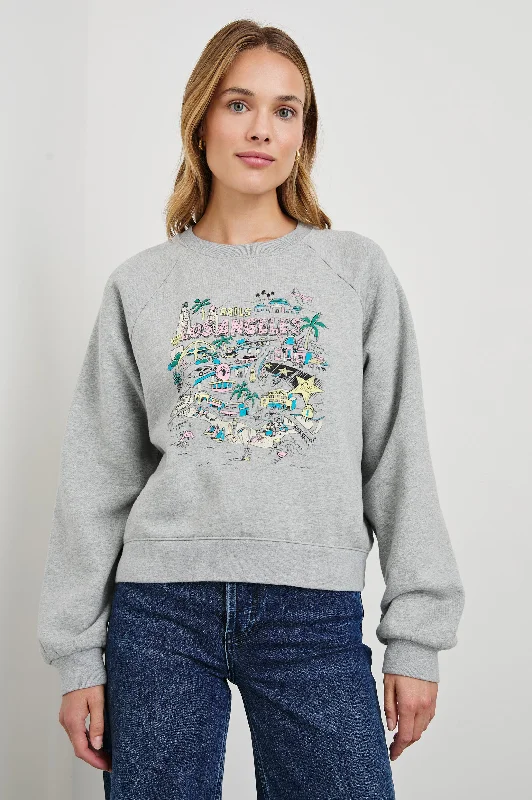 VINTAGE RAGLAN SWEATSHIRT - RAILS LOS ANGELES MAP GREY