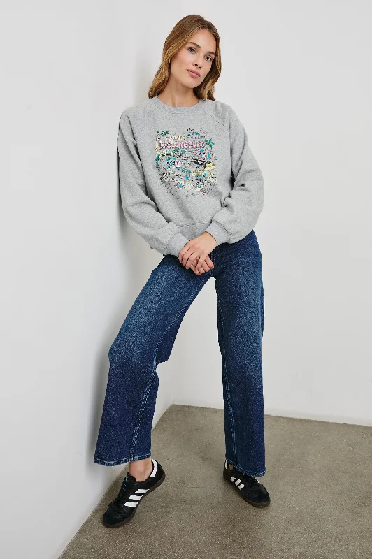 VINTAGE RAGLAN SWEATSHIRT - RAILS LOS ANGELES MAP GREY