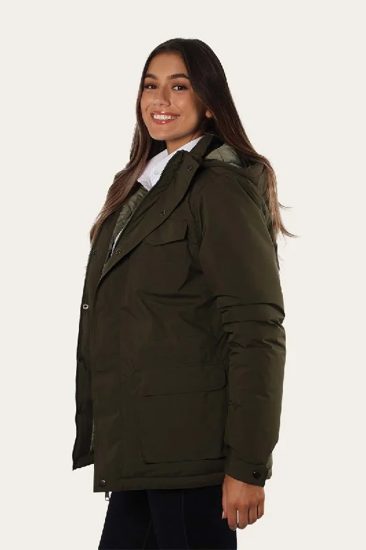 Warragul Womens Hooded Jacket - Military Green