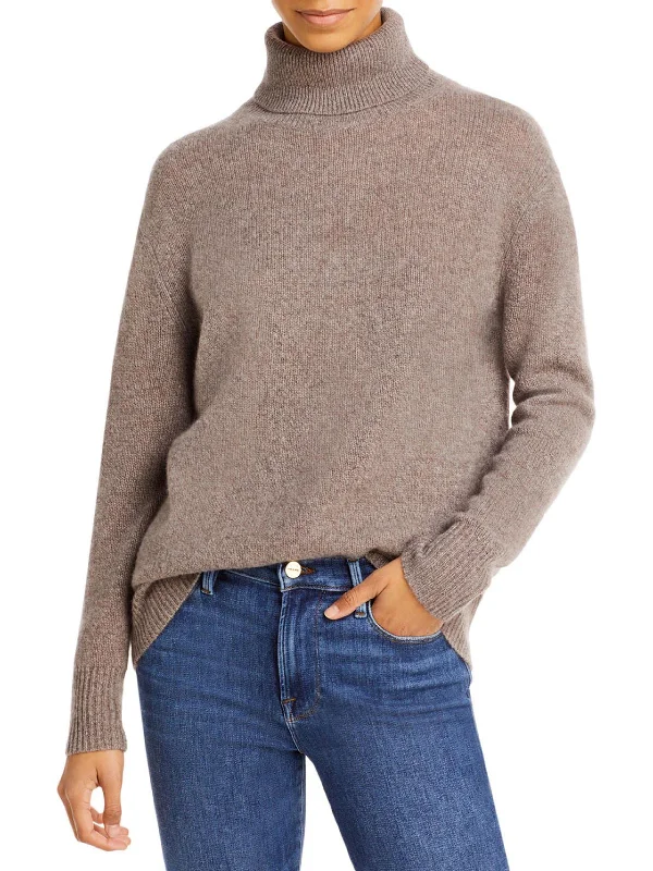 Womens Ribbed Long Sleeve Turtleneck Sweater