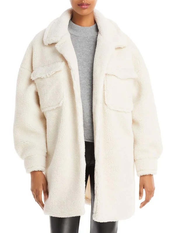 Womens Sherpa Short Faux Fur Coat