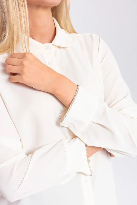 Peter Pan Collar Blouse in Ivory