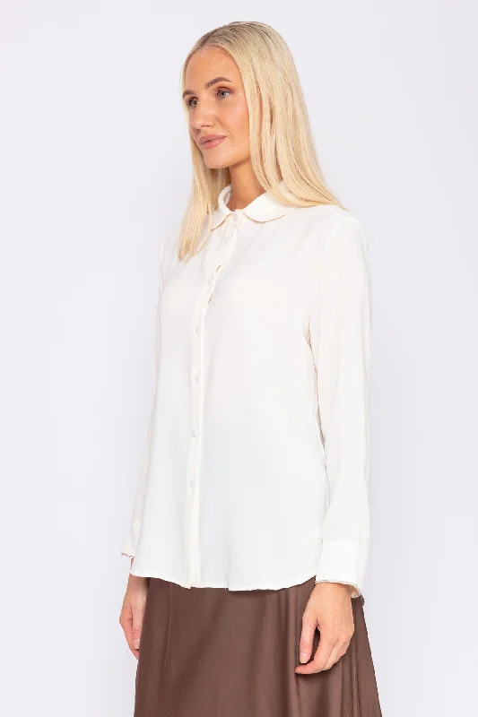 Peter Pan Collar Blouse in Ivory