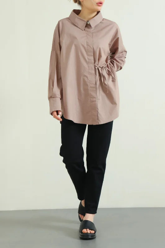 TIE-UP POPLIN SHIRT