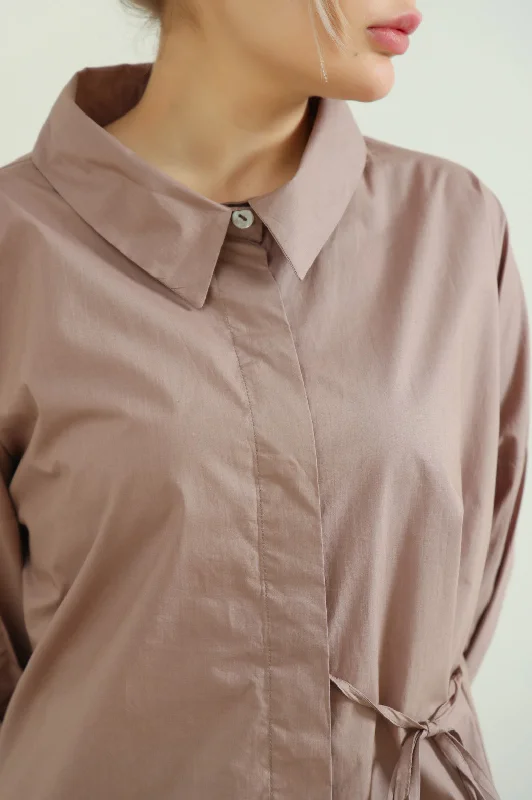 TIE-UP POPLIN SHIRT