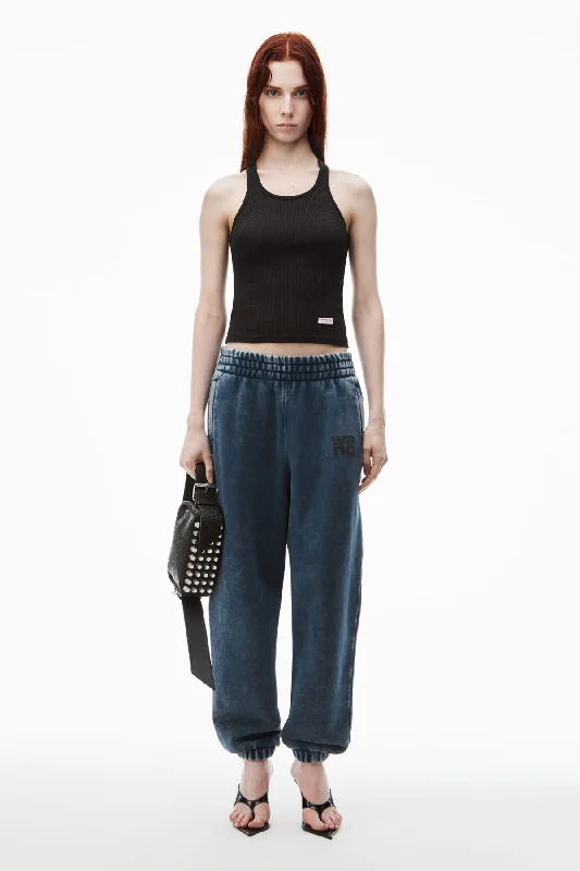 alexanderwang.t Puff Logo Sweatpant - Acid Black Ice