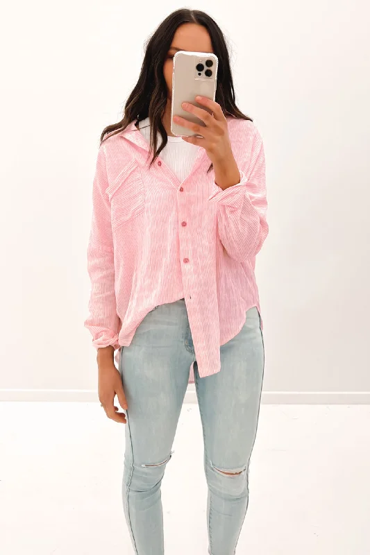 Ava Shirt Pink Stripe