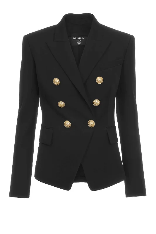 Balmain Double Breasted Blazer - Black