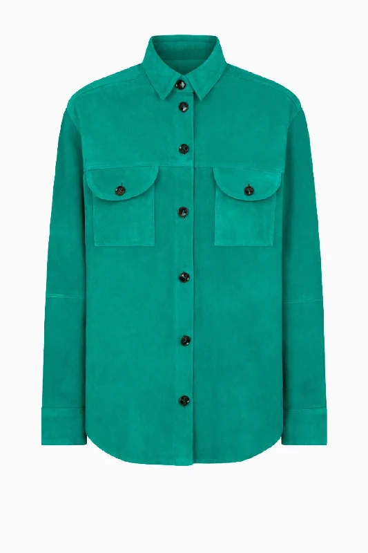 Blazé Milano Viva Berber Suede Shirt - Emerald