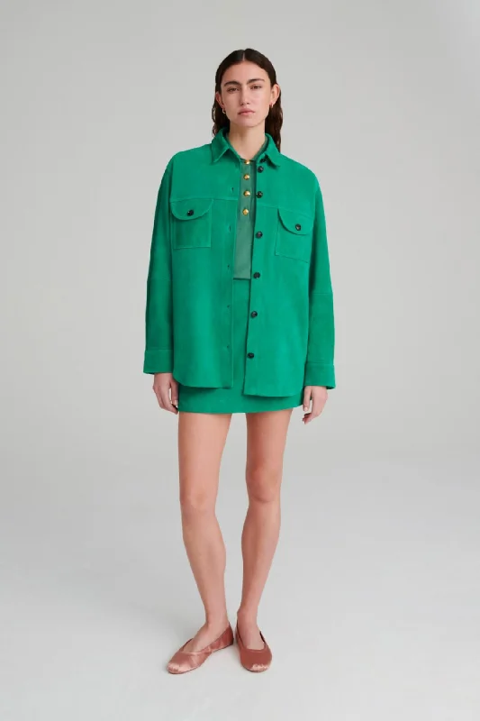 Blazé Milano Viva Berber Suede Shirt - Emerald