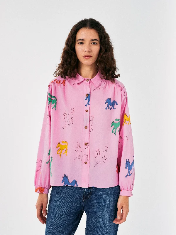 Bobo Choses Wonder Horse Printed Shirt Pink