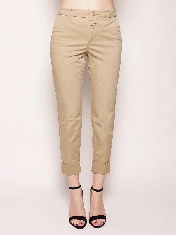 Chino in Cotone Elasticizzato Beige