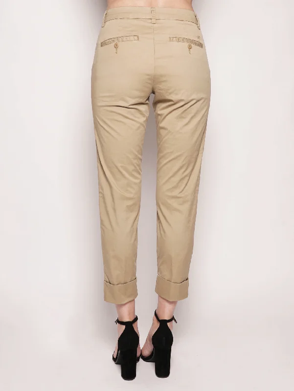 Chino in Cotone Elasticizzato Beige