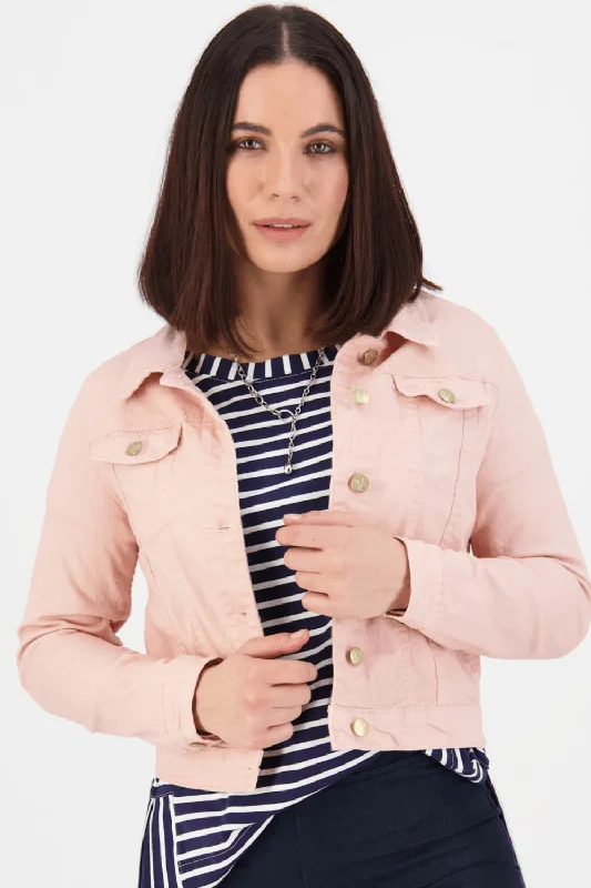 Distressed Denim Jacket - French Rose SS