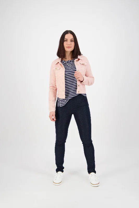 Distressed Denim Jacket - French Rose SS