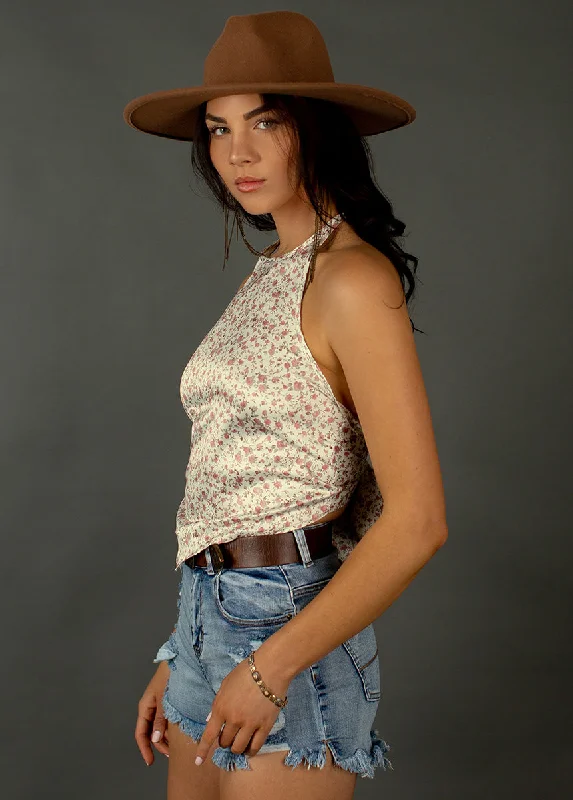 Enid Top in Cream Mini Floral