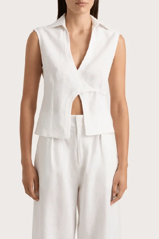 Antibes Sleeveless Wrap Shirt White