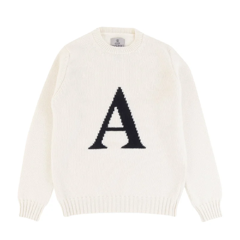 Unisex Chunky Knit Letter Jumper