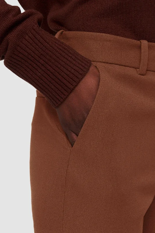 Joseph Gabardine Stretch Tafira Trousers - Mahogany