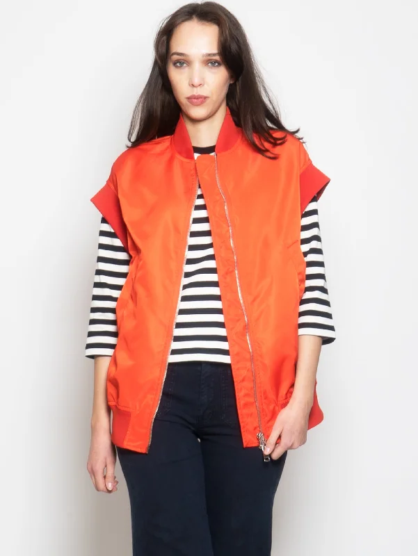 Gilet Oversize in Raso Arancione