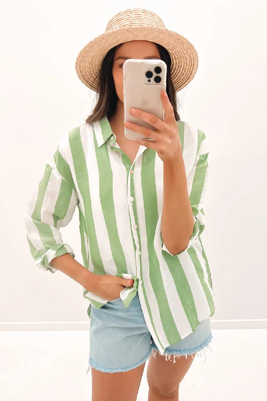 Maeve Shirt Green Stripe