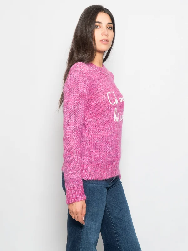 Maglia Girocollo New Queen Soft in Mohair Rosa